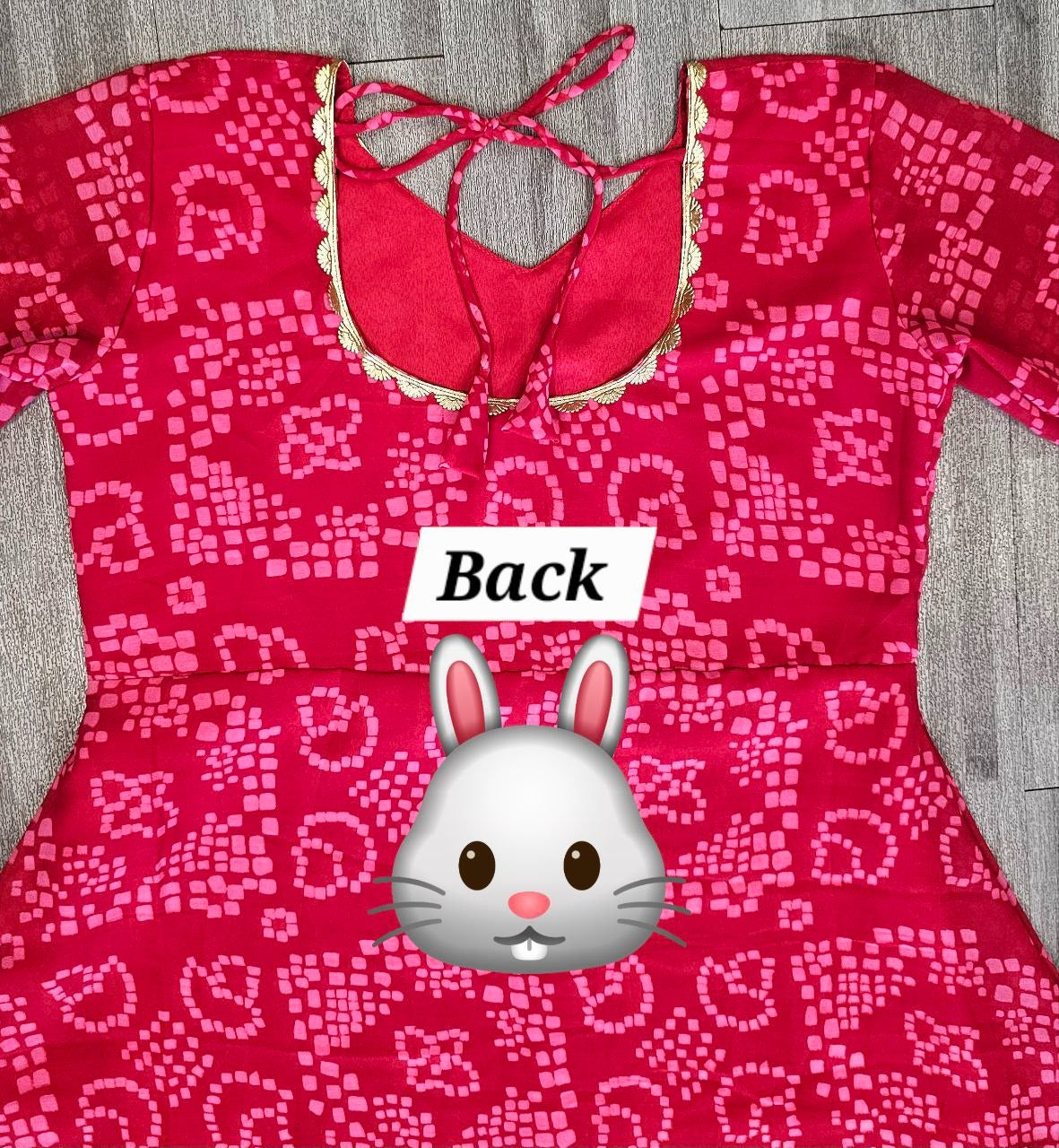 Women'S Red Bandhani Styles Gown 19198