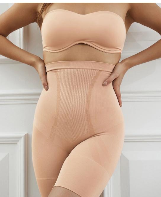 Tummy Tucker Women's High Waist with Anti Rolling Strips Shapewear for Women, Tummy Shaper Comfortable Seamless Shapewear Beige p8cgy6-7z