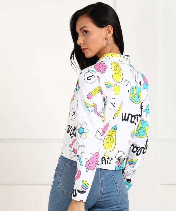 Women's Printed Denim Jacket p8cgy6-7z