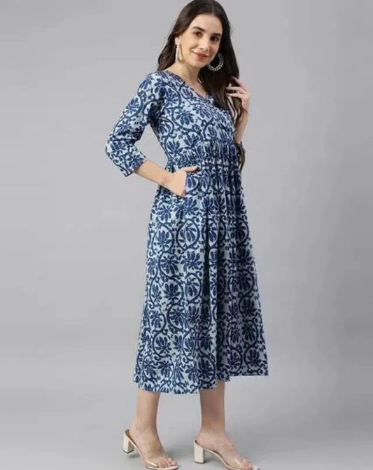 Women Solid Cotton Gown 3456