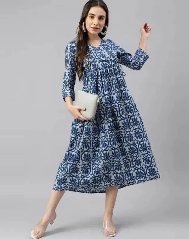 Women Solid Cotton Gown 3456