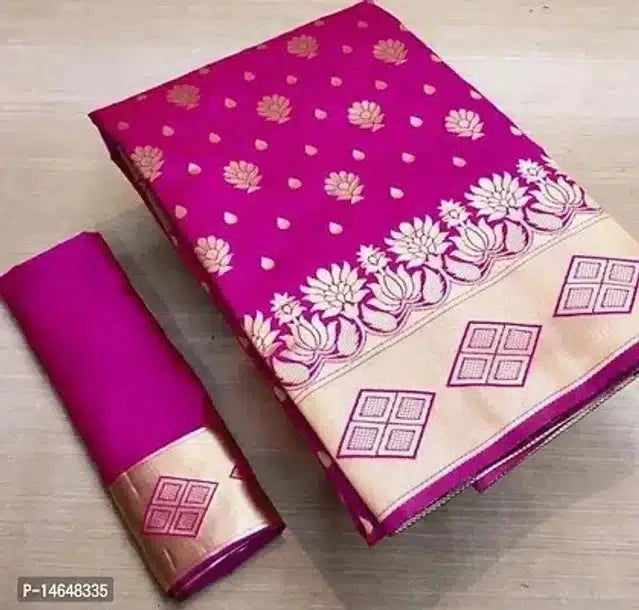 Jacquard Printed Saree for Women (Red, 6.3 m) 6706