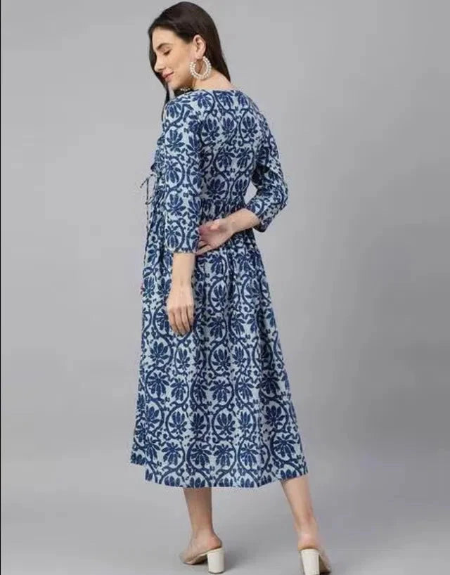 Women Solid Cotton Gown 3456