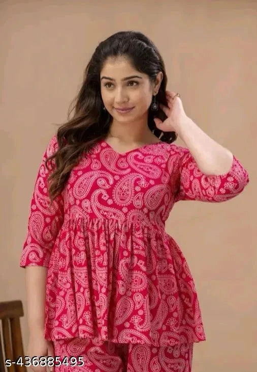 Women's Printed Co-Ord Set, Co-Ord Sets For Girls and Women 13374