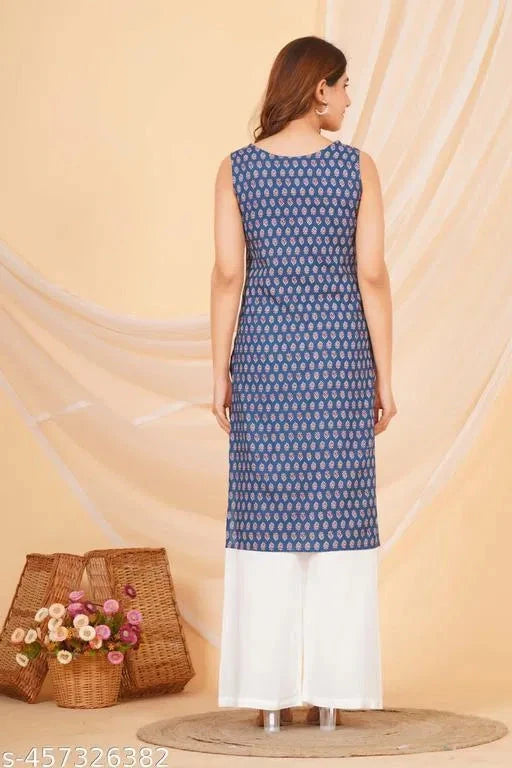DAILY WEAR KURTI/REGULAR KURTI/FANCY KURTI/CASUAL SLEEVELESS KURTI 13374