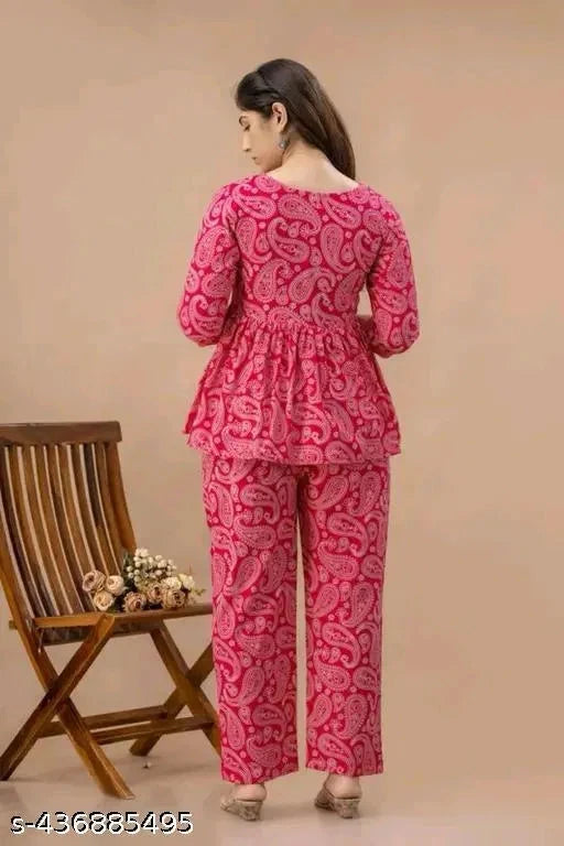 Women's Printed Co-Ord Set, Co-Ord Sets For Girls and Women 13374